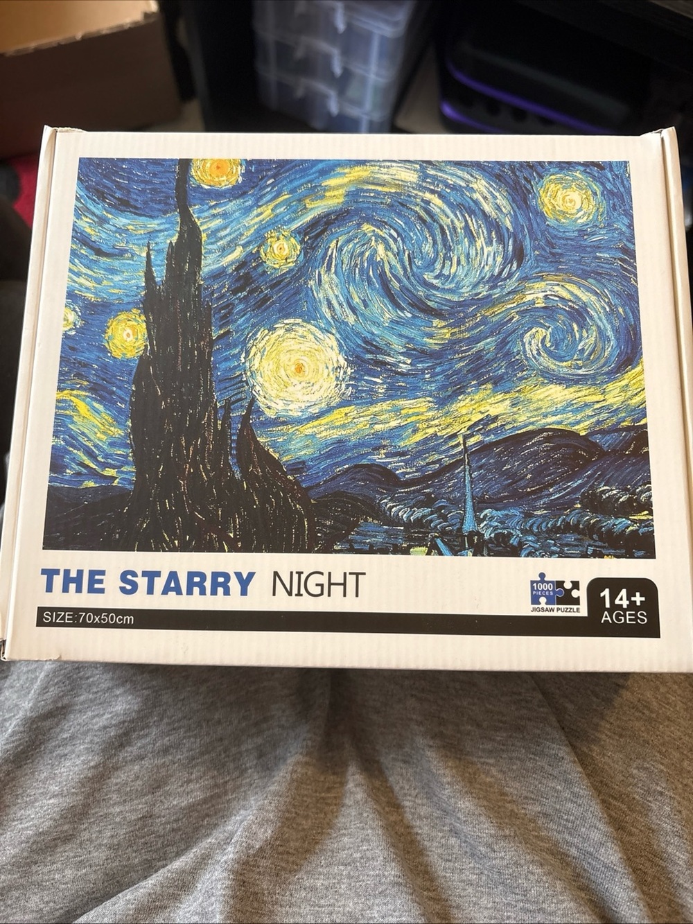 The Starry Night 1000-Piece Jigsaw Puzzle - Blue & Yellow Artwork